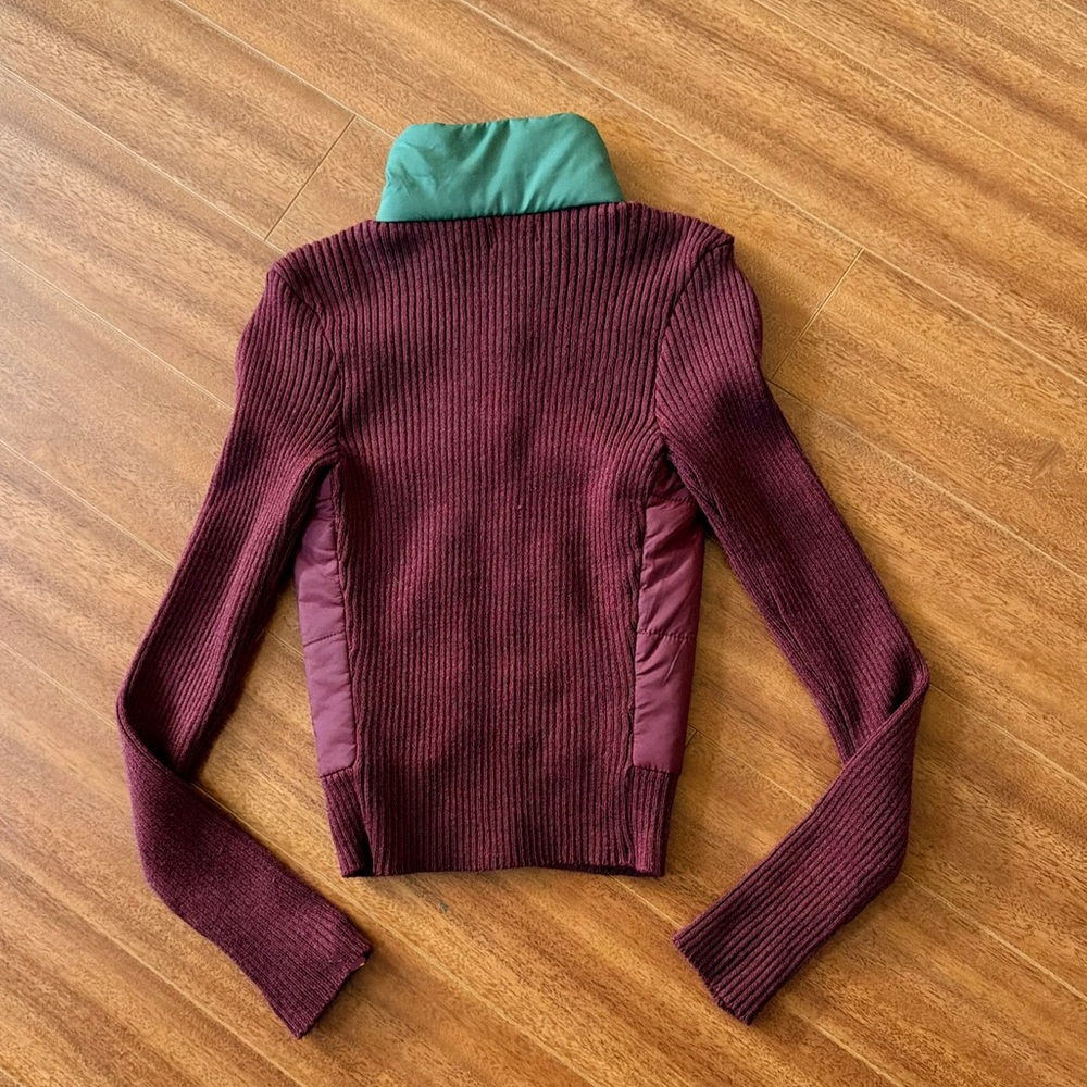 Vintage Mossimo Burgundy Puffer Sweater Jacket - Size S - Picture 6 of 11